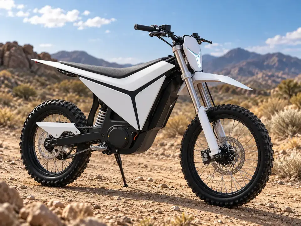 35 kW electric dirt bike on a desert trail